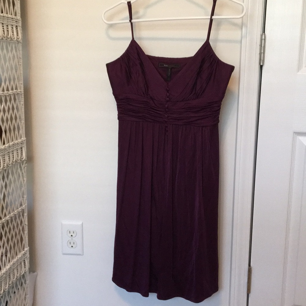BCBG MAXAZRIA Plum Empire Waist Cocktail Dress